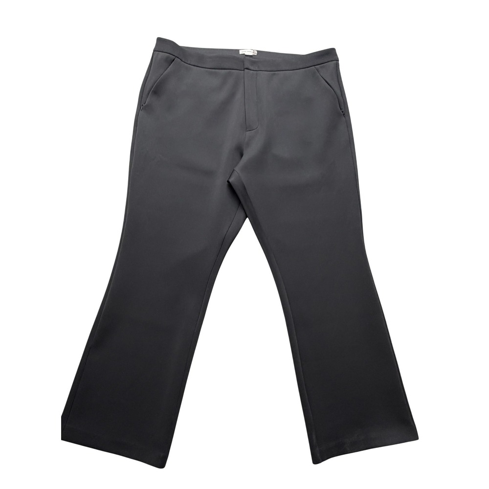 Good American Dress Pants Womens 20 Black Ponte Straight Leg Pull On Zip Pockets